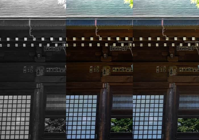 松戸市本土寺の本堂で比較